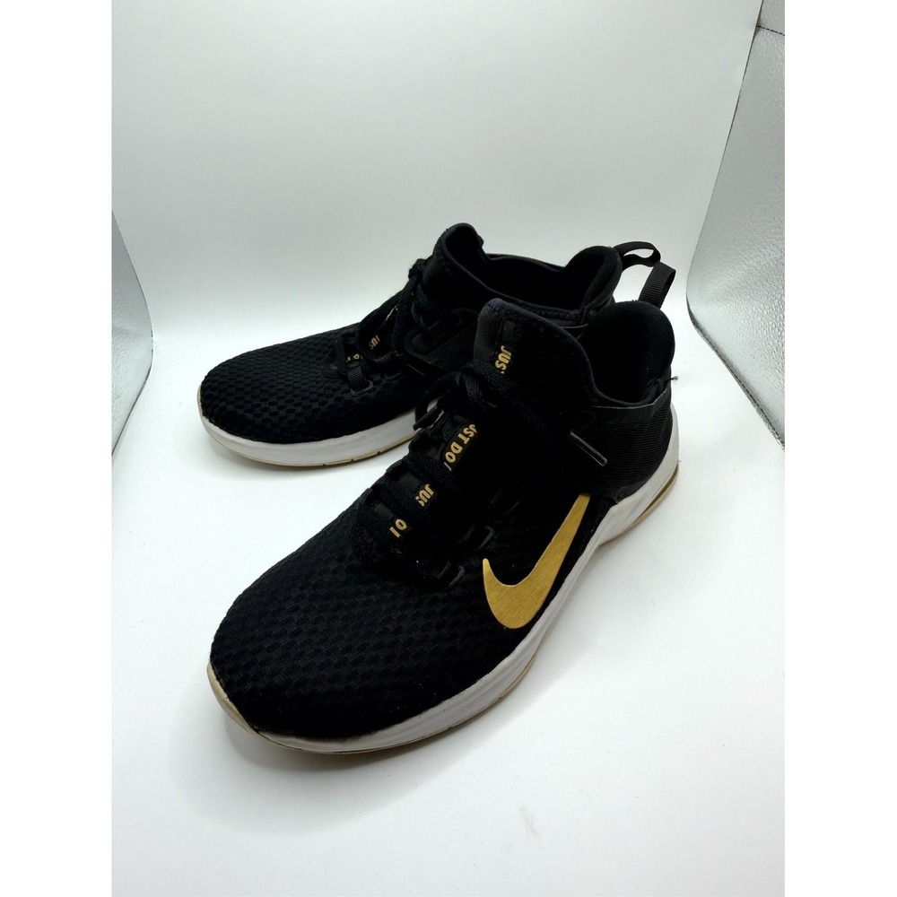 Nike Air Max Bella TR 2 AQ7492-001 Womens 8.5 Sneaker Black Gold Training Shoes